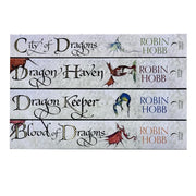Four paperback books from Robin Hobb's Rain Wilds Chronicles collection, fiction series published by HarperVoyager.