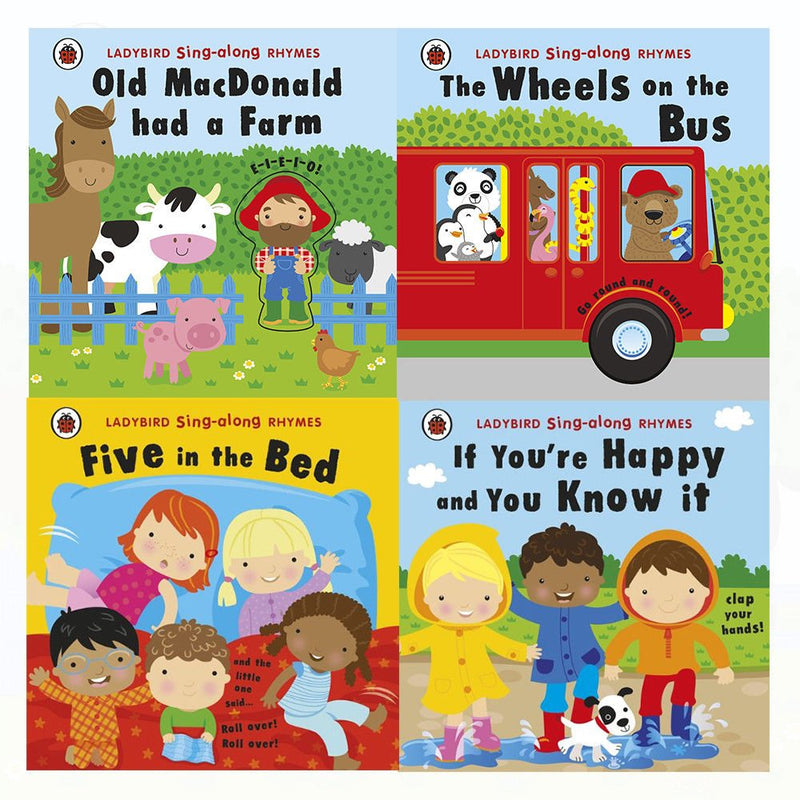 Ladybird Sing-Along Rhymes Collection 4 Books Set - Old MacDonald Had A Farm, If You're Happy And You Know It - Fiction