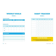 Meal planner book titled "Bored of Lunch" by Nathan Anthony, featuring colorful pages for organizing weekly lunch ideas.