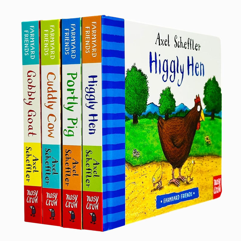 Farmyard Friends Series 4 Books Collection Set by Axel Scheffler (Higgly Hen, Portly Pig, Cuddly Cow & Gobbly Goat) - The Book Bundle