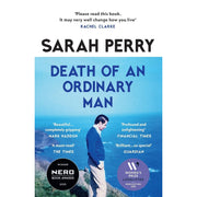 Set of three paperback fiction books by Sarah Perry titled The Bell, Enlightenment, Death of an Ordinary Man, featuring colorful covers.