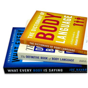 Set of three books on body language, including "What Every Body Is Saying" by Joe Navarro, featuring covers and titles.