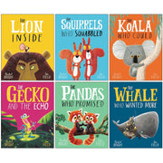 Rachel Bright Collection 6 Books Set (The Squirrels Who Squabbled, The Lion Inside, The Way Home For Wolf, The Koala Who Could, Side by Side, The Worrysaurus) - The Book Bundle