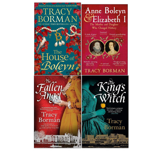 Set of four paperback non-fiction books by Tracy Borman, including The House of Boleyn and The King's Witch, with book covers visible.
