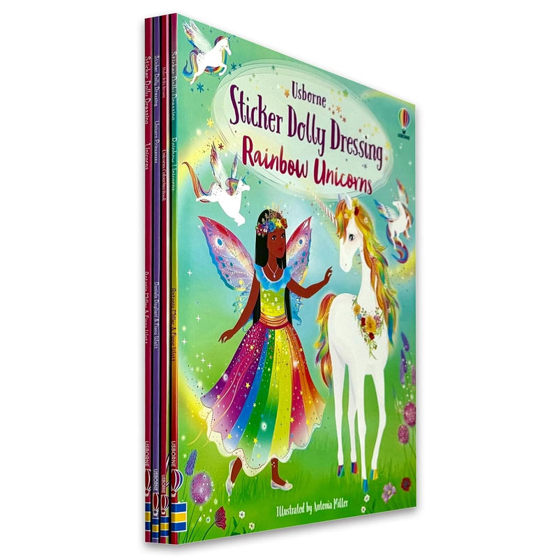 Usborne Sticker Dolly Dressing Unicorns 4 Book Collection Set by Usborne - Non Fiction - Paperback