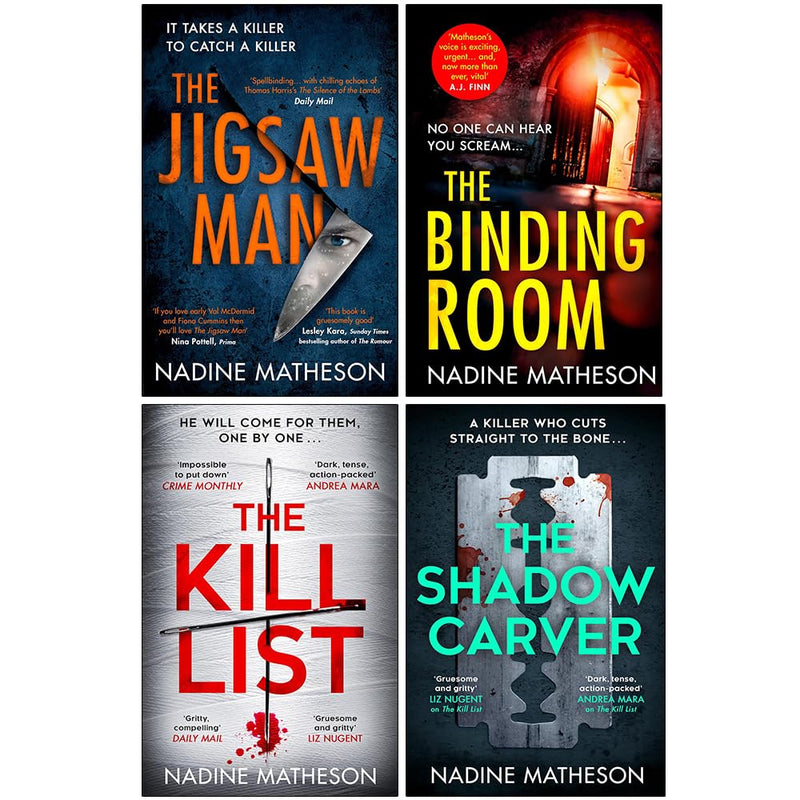 Inspector Anjelica Henley Thrillers Series 4 Books Collection Set By Nadine Matheson (The Jigsaw Man, The Binding Room, The Kill List and The Shadow Carver) - The Book Bundle