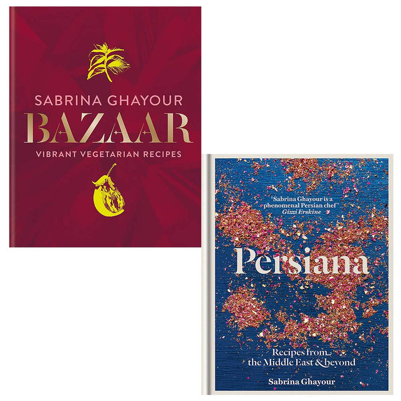Bazaar & Persiana book collection set by Sabrina Ghayour, hardcover non-fiction culinary books with vibrant covers.