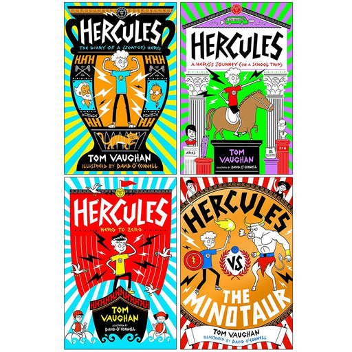 Hercules Series 4 Books Collection Set by Tom Vaughan, paperback fiction for ages 9-12, published by Scholastic Ltd.