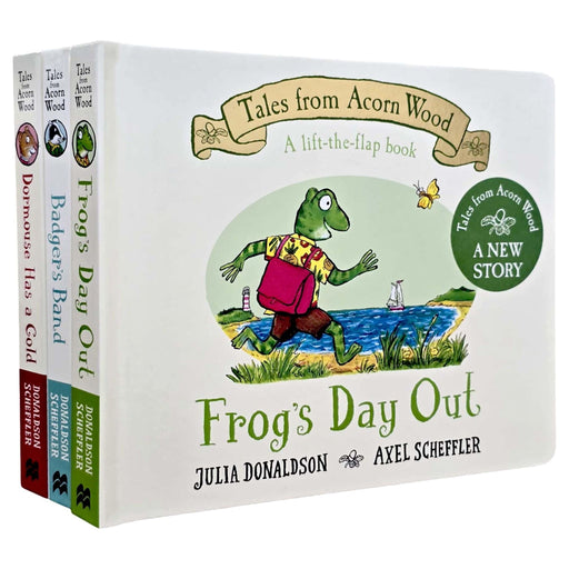 The Tales From Acorn Wood Books 8, 9 and 10 By Julia Donaldson 3 Books Collection Set (Badger's Band, Dormouse Has a Cold and Frog's Day Out) - The Book Bundle