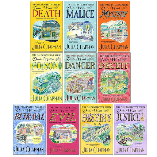 Set of 10 Dales Detective Series paperback books by Julia Chapman, fiction series in paperback edition.