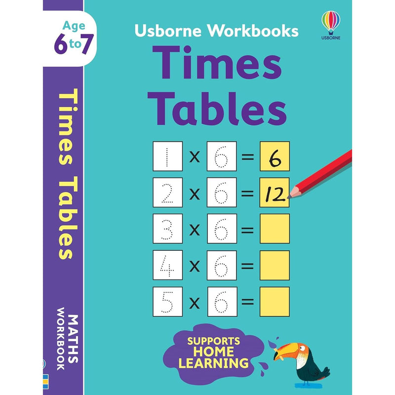 Set of five Usborne Publishing Ltd workbooks by Bathie Holly, non-fiction paperback books with colorful covers and educational content.