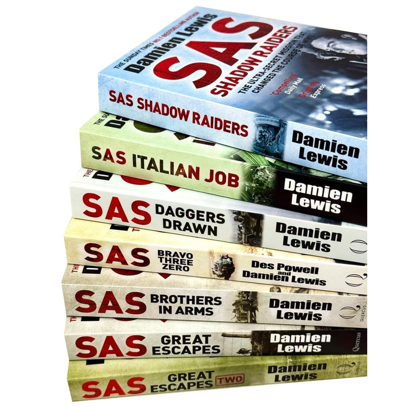 Damien Lewis Collection 7 Books Set In GIFT SLIPCASE - SAS Series (Great Escapes Two, Great Escapes, Brothers in Arms, Bravo Three Zero, Daggers Drawn, Italian Job & Shadow Raiders) - The Book Bundle