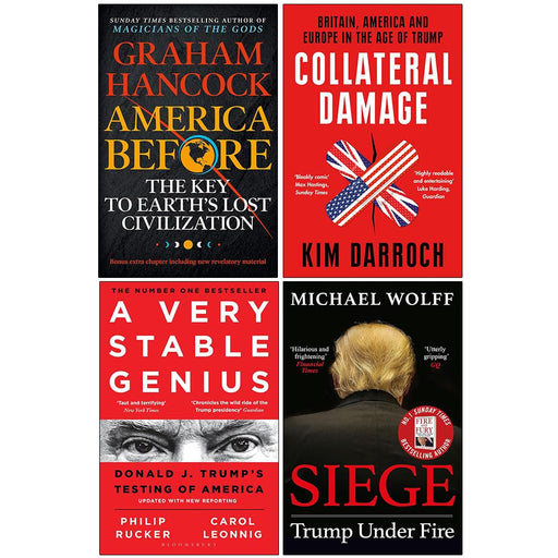 America Before, Collateral Damage, A Very Stable Genius & Siege Trump Under Fire 4 Books Collection Set - The Book Bundle