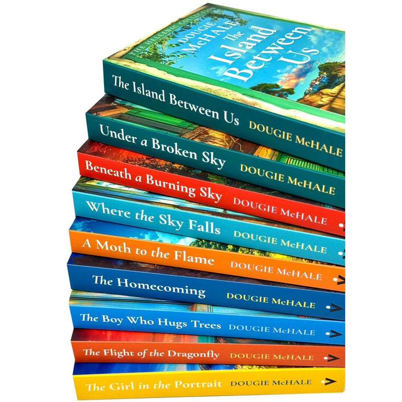 Set of nine fiction books from The Hellenic Collection by Dougie McHale, featuring mixed formats and detailed covers.