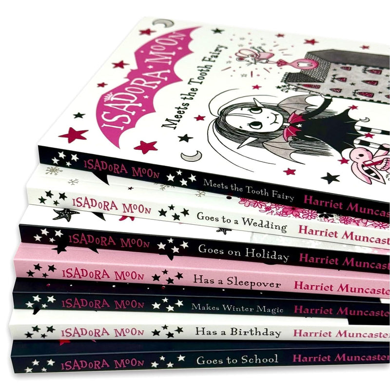 Isadora Moon by Harriet Muncaster 7 Books Collection Set (Isadora Moon Goes on Holiday, Has a Birthday, Has a Sleepover, Makes Winter Magic, Goes to School, Goes to a Wedding and Meets the Tooth Fairy)