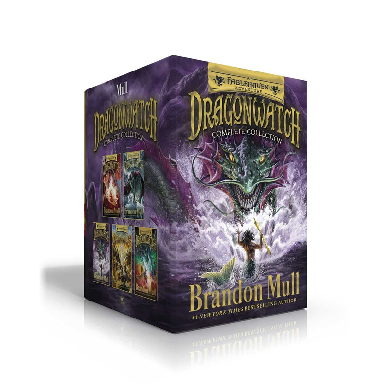Dragonwatch Complete 5-book collection box set by Brandon Mull, featuring colorful paperback covers in a fantasy fiction series.