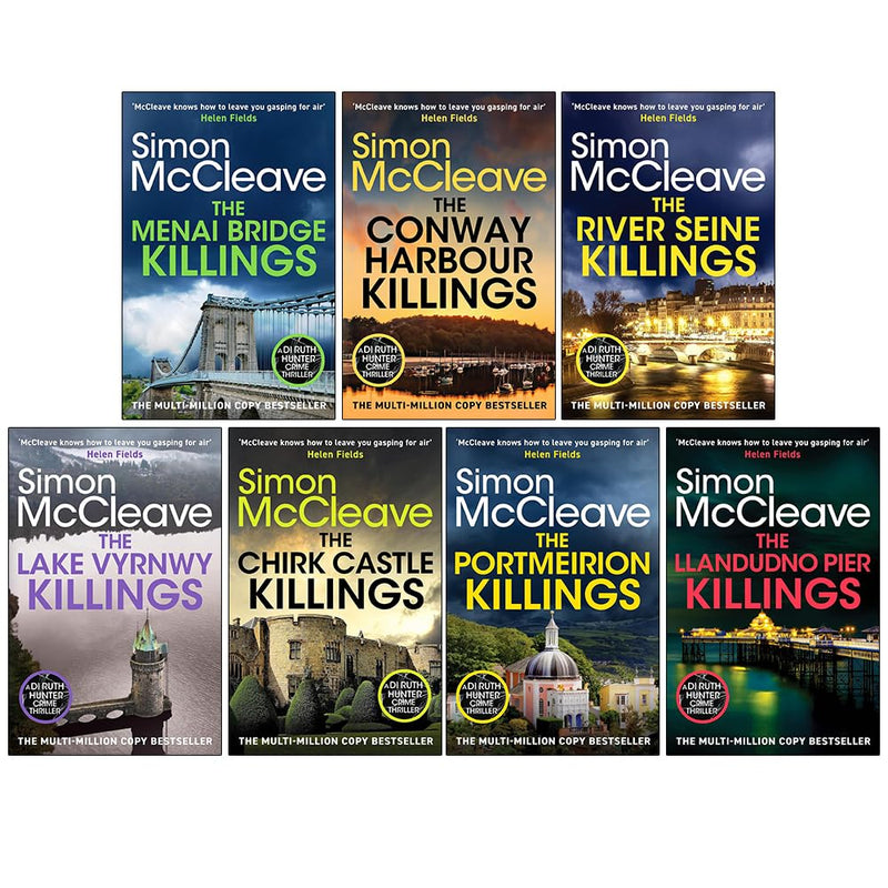DI Ruth Hunter Series 8-14 Collection 7 Books Set By Simon McCleave (The Menai Bridge Killings, The Conway Harbour Killings, River Seine Killings, Lake Vyrnwy Killings, Chirk Castle Killings & More) - Fiction