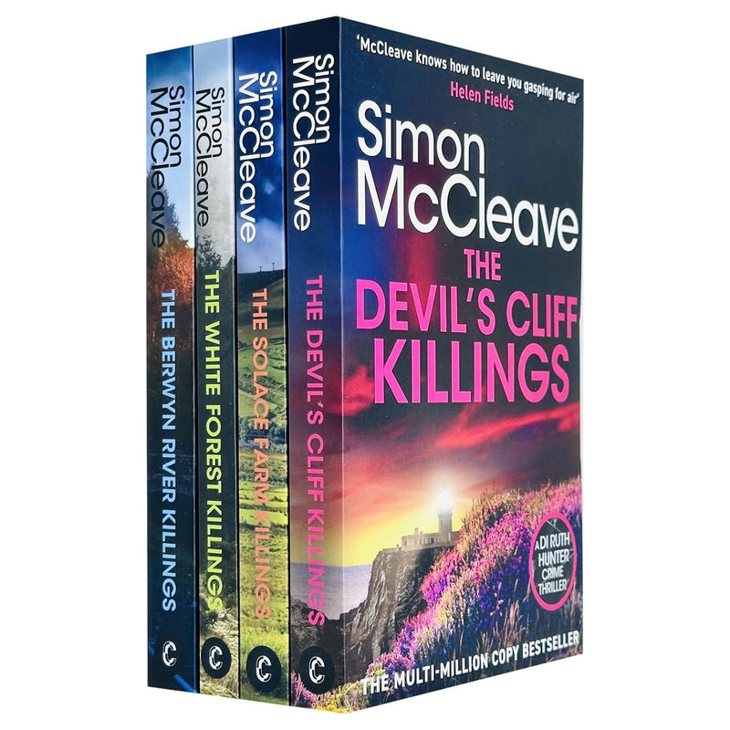 Set of four DI Ruth Hunter series crime novels by Simon McCleave, featuring suspenseful detective stories and cover art.