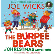 Joe Wicks Collection 2 children's books set featuring "A Christmas Adventure" and "The Burpee Bears" for ages 3–5, published by HarperCollins.