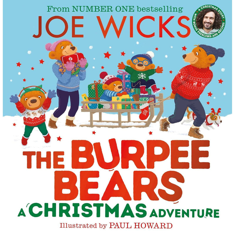 Joe Wicks Collection 2 children's books set featuring "A Christmas Adventure" and "The Burpee Bears" for ages 3–5, published by HarperCollins.