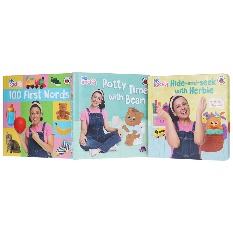 Ms Rachel Early Learning 3-book collection set by Ladybird UK Ltd, featuring colorful nonfiction board books for young children.