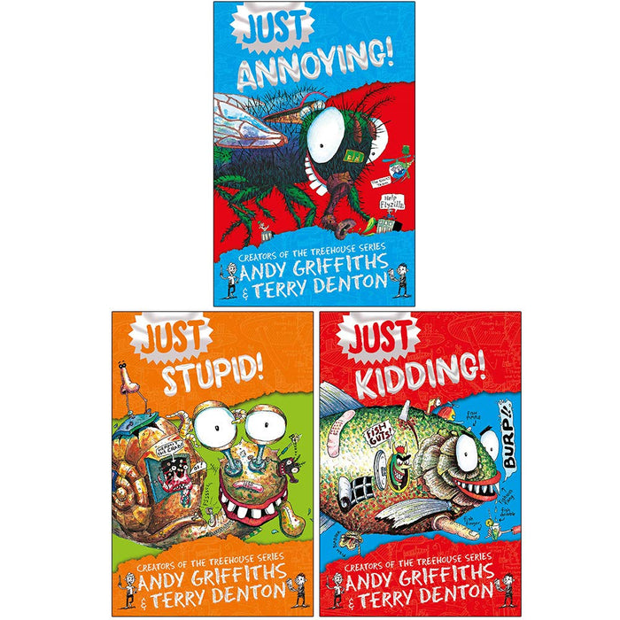 Just Series Books 1 - 3 Collection Set by Andy Griffiths (Just Kidding, Just Stupid & Just Annoying) - The Book Bundle