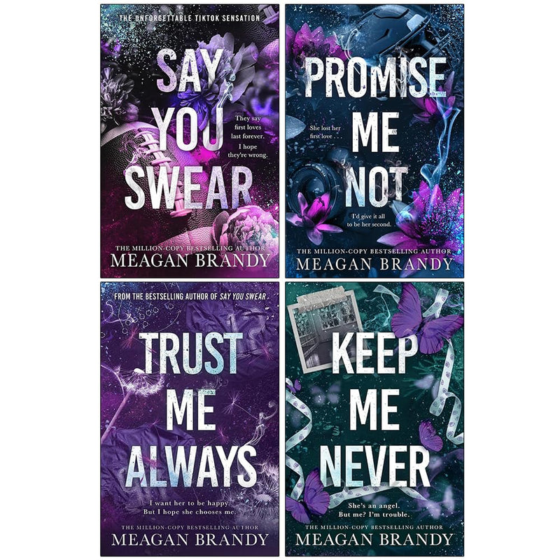 Set of four Boys of Avix Series paperback books by Meagan Brandy, featuring fictional stories with vibrant cover art.