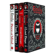 Emily the Strange 4-book hardcover collection by Rob Reger and Jessica Gruner, featuring dark, quirky illustrations and fictional stories.