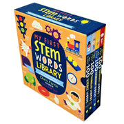My First Stem Words Library set by Chris Ferrie includes four books on science, technology, engineering, and math words.