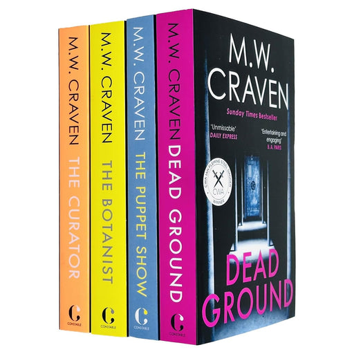M. W. Craven Washington Poe Series 4 Books Collection Set (The Puppet Show,The Curator, The Botanist,  Dead Ground) - The Book Bundle