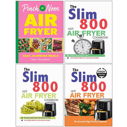 Pinch of Nom Air Fryer, The Slim 800 Hot Air Fryer Simply Quick & Fast Food, Hot Air Fryer Recipe Cookbook & The Essential High Protein Cookbook 4 Books Collection Set - The Book Bundle