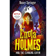 Enola Holmes Mysteries book collection set by Nancy Springer, featuring ten adventure novels including Clanging Coffin and Mark of the Mongoose.
