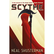 Arc of a Scythe series 4 books collection set by Neal Shusterman, including Scythe, Thunderhead, The Toll, and Gleanings, displayed together.