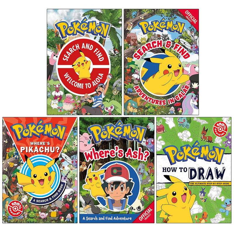 Pokémon Search and Find 5 Books Collection Set (Pokémon: Search and Find: Welcome to Alola) - The Book Bundle