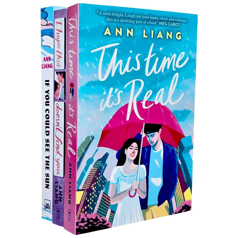 Ann Liang 3-book collection set featuring "This Time It's Real," "If You Could See the Sun," and "I Hope This Doesn't Find You."