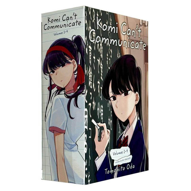 Komi Can't Communicate 4-book collection box set by Tomohito Oda, paperback manga series with colorful cover art.