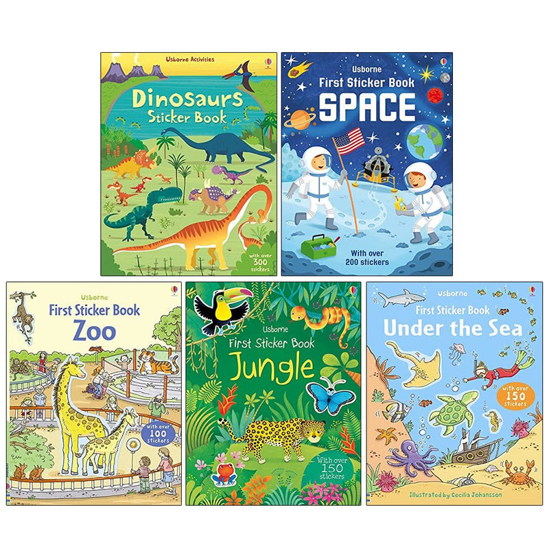Usborne First Sticker Books Collection 5 Books Set - The Book Bundle