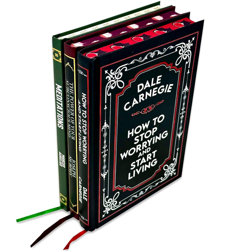 Essential Self-Development 3-Book Set - How to Stop Worrying and Start Living, Meditations - Non Fiction - Hardcover
