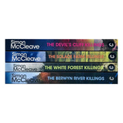 Set of four DI Ruth Hunter series mystery books by Simon McCleave, featuring crime scenes and detective covers.