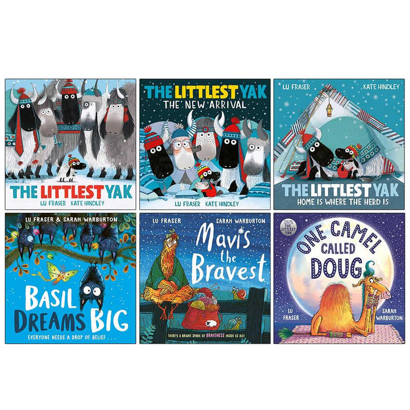 Lu Fraser Collection 6 Books Set (The Littlest Yak, The New Arrival, Home Is Where the Herd Is, Basil Dreams Big, Mavis the Bravest and One Camel Called Doug) - The Book Bundle