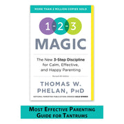 Paperback book cover for "1-2-3 Magic" by Thomas Phelan, a parenting guide on discipline with a light-colored cover and title text.
