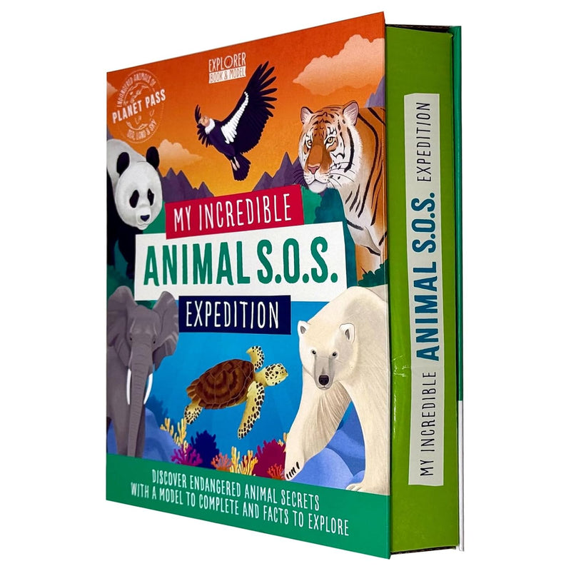 My Incredible Animal S.O.S. Expedition STEM explorer 3D model and book kit by Susan Mayes, featuring educational animal illustrations.