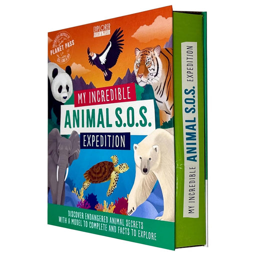 My Incredible Animal S.O.S. Expedition STEM explorer 3D model and book kit by Susan Mayes, featuring educational animal illustrations.