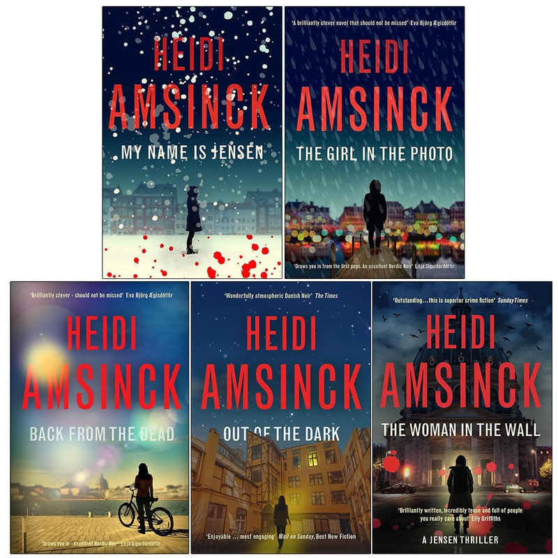 A Jensen Thriller Series 1-5 Books Collection Set By Heidi Amsinck (My Name is Jensen, The Girl in the Photo, Back From the Dead, Out of the Dark & The Woman in the Wall) - Fiction - Paperback