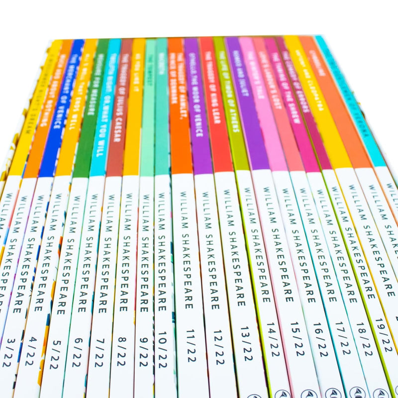 William Shakespeare The Complete Collection 22 classic editions including The Two Gentlemen of Verona, featuring detailed cover art.
