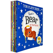 Set of 10 Puffin books from the Who's In Your Book? series by Tom Fletcher, featuring colorful book cover illustrations.