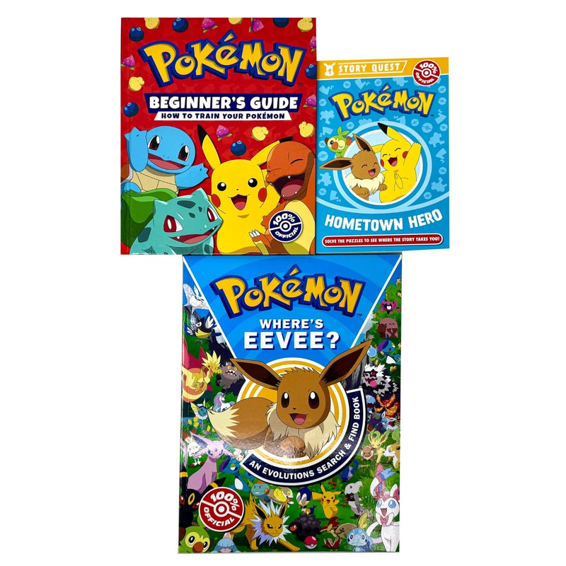 Pokémon Adventure Collection 3 Books Set (Pokémon Beginners Guide, Pokémon Where's Eevee? and Pokémon Story Quest Help the Hometown Hero) - The Book Bundle