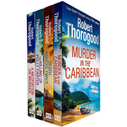 Death in Paradise by Robert Thorogood 4-book collection set, paperback fiction books with colorful covers and author name visible.