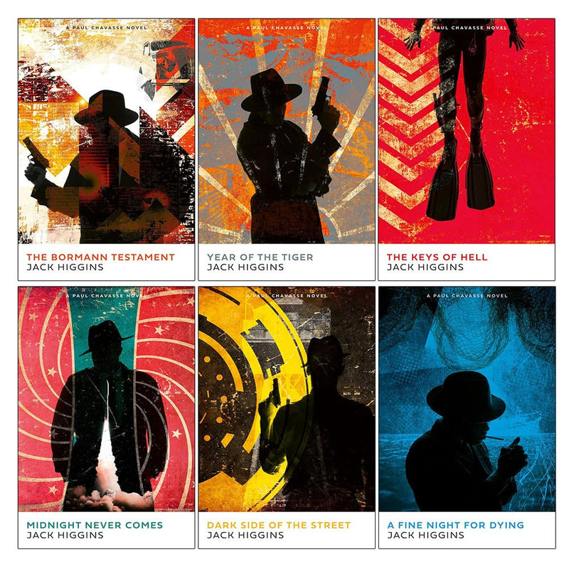 Paul Chavasse Series 6 Books Collection Set by Jack Higgins (Bormann Testament, Year of the Tiger, Keys of Hell, Midnight Never Comes, Dark Side of the Street, A Fine Night for Dying) - The Book Bundle
