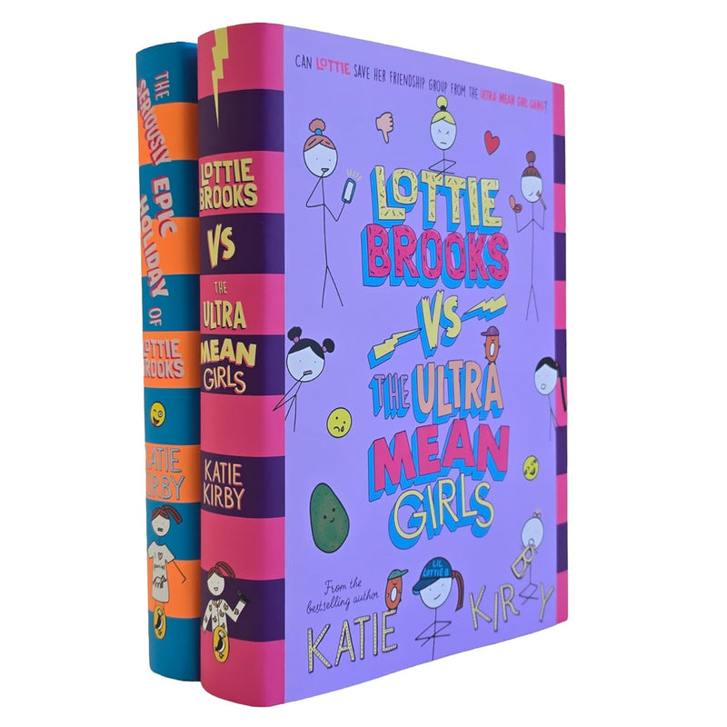 Hardcover Lottie Brooks Series 2 Books Collection by Katie Kirby, featuring colorful book spines and playful cover designs.